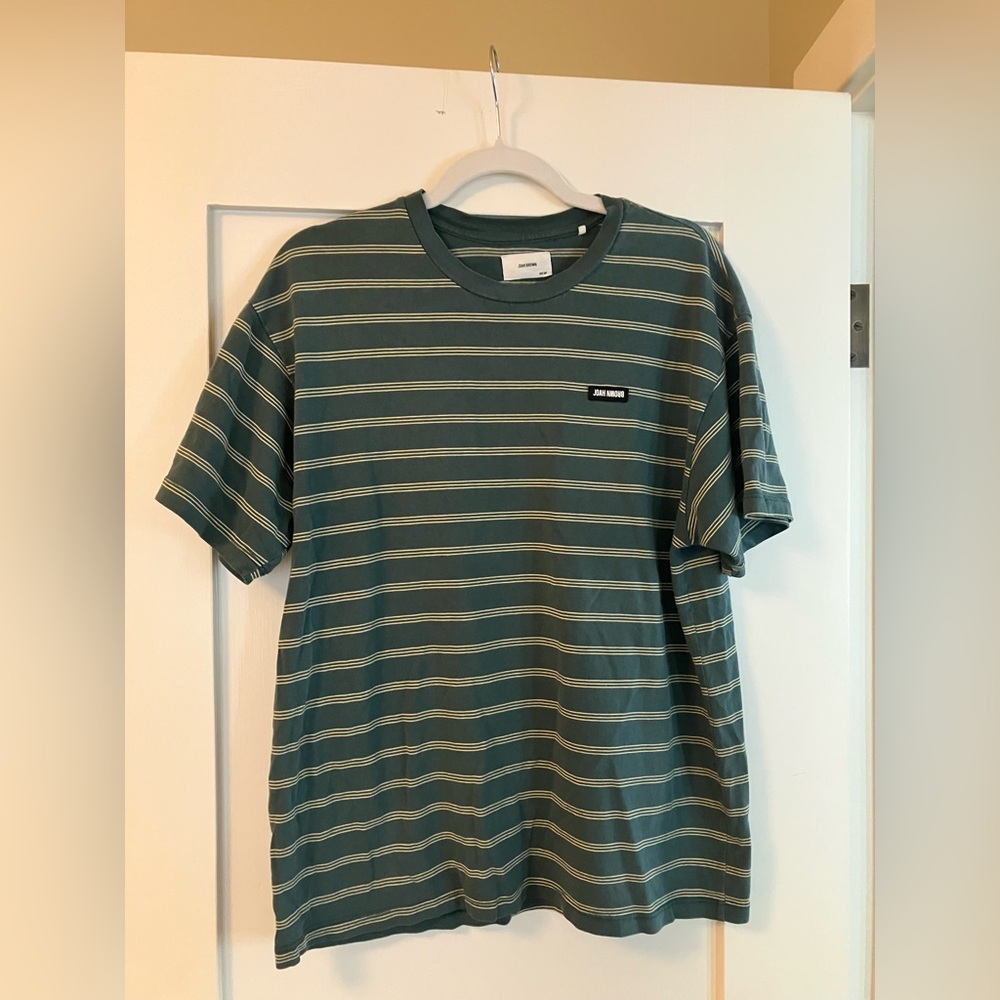 Josh Brown One Size Green Stripe Oversized Tee Shirt